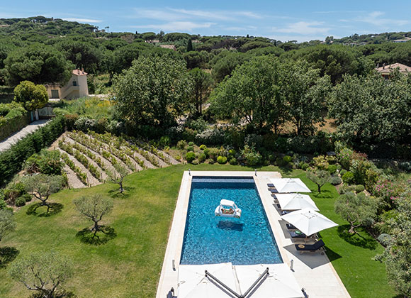 villa for rent les salins st tropez sea view